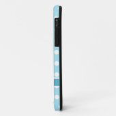Blue Polkadot Monogram Cute Modern Case-Mate iPhone Case (Achterkant/links)