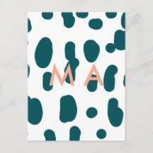 Blue polkadot orange pastel monogram man letter pa