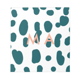 Blue polkadot orange pastel monogram man letter pa notitieblok