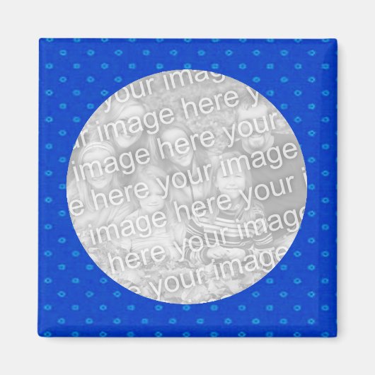 Blue Polkadot Photo Magnet Sjabloon (Voorkant)