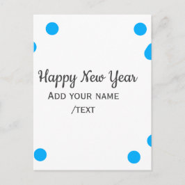 Blue polkadots happy new year add name messasimple briefkaart