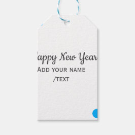 Blue polkadots happy new year add name messasimple cadeaulabel
