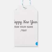 Blue polkadots happy new year add name messasimple cadeaulabel (Achterkant)