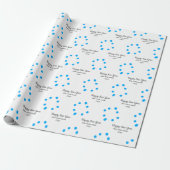 Blue polkadots happy new year add name messasimple cadeaupapier (Uitgerold)