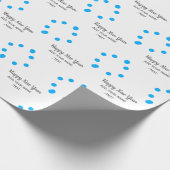 Blue polkadots happy new year add name messasimple cadeaupapier (Hoek)