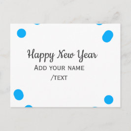 Blue polkadots happy new year add name messasimple feestdagenkaart