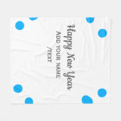 Blue polkadots happy new year add name messasimple fleece deken (Voorkant (Horizontaal))