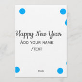 Blue polkadots happy new year add name messasimple kaart (Achterkant)