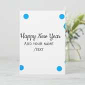 Blue polkadots happy new year add name messasimple kaart (Staand voorkant)