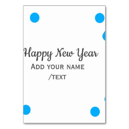 Blue polkadots happy new year add name messasimple kaart