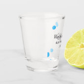 Blue polkadots happy new year add name messasimple shot glas (Links)