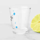 Blue polkadots happy new year add name messasimple shot glas (Rechts)