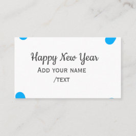 Blue polkadots happy new year add name messasimple visitekaartje