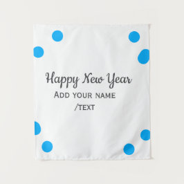 Blue polkadots happy new year add name messasimple wandkleed