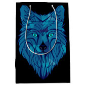Blue Poly Wolf Head Medium Cadeauzakje (Voorkant)