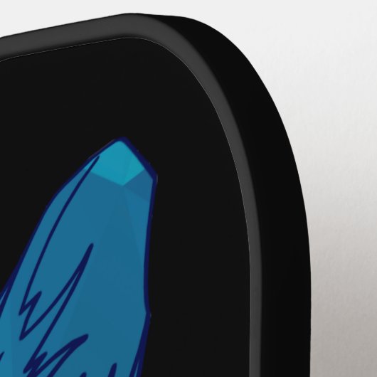 Blue Poly Wolf Head Pickleball Paddle (Links Detail)