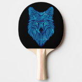 Blue Poly Wolf Head Tafeltennisbatje (Voorkant)