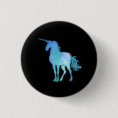 Blue Polygon Unicorn Button (Voorkant)