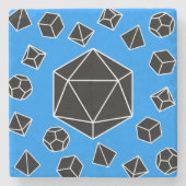 Blue Polyhedral Dice Onderzetter (Voorkant)