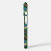 Blue Pomegranate Faux Majolica Tegel iPhone Case (Achterkant / Links)