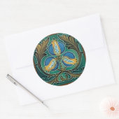 Blue Pomegranate Majolica Art Ronde Sticker (Envelop)