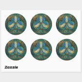 Blue Pomegranate Majolica Art Ronde Sticker (Vel)
