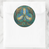 Blue Pomegranate Majolica Art Ronde Sticker (Tas)