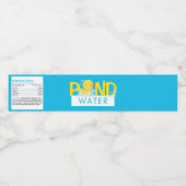 Blue Pond Water Waterverf Rubber Duck Waterfles Etiket (Enkel label)