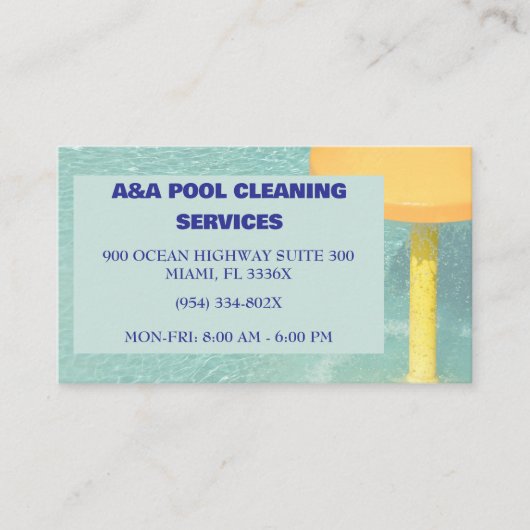 Blue Pool-onderhoud Visitekaartje (Voorkant)