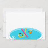 Blue Pool Party Birthday Invitation Kaart (Achterkant)