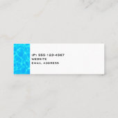 Blue Pool Water Foto wissen Mini Visitekaartje (Achterkant)