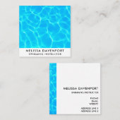 Blue Pool Water Foto wissen Vierkante Visitekaartje (Voorkant / Achterkant)