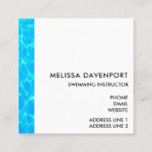 Blue Pool Water Foto wissen Vierkante Visitekaartje (Achterkant)