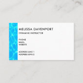 Blue Pool Water Foto wissen Visitekaartje (Achterkant)