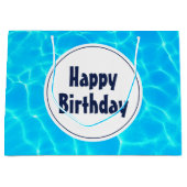 Blue Pool Water Photo Birthday Groot Cadeauzakje (Voorkant)