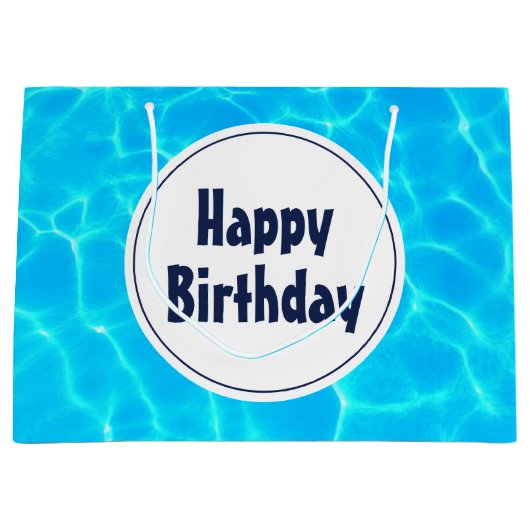 Blue Pool Water Photo Birthday Groot Cadeauzakje (Voorkant)