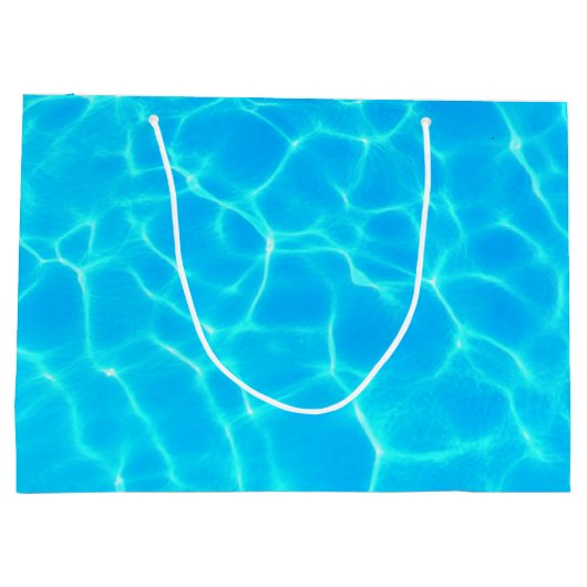 Blue Pool Water Photo Birthday Groot Cadeauzakje (Achterkant)