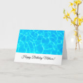 Blue Pool Water Photo Birthday Kaart (Gele Bloem)