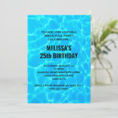 Blue Pool Water Photo Birthday Kaart (Staand voorkant)