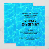 Blue Pool Water Photo Birthday Kaart (Voorkant / Achterkant)