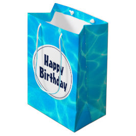 Blue Pool Water Photo Birthday Medium Cadeauzakje