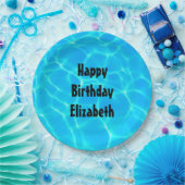 Blue Pool Water Photo Birthday Papieren Bordje (Feest)