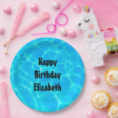 Blue Pool Water Photo Birthday Papieren Bordje (Feest)