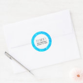 Blue Pool Water Photo Birthday Ronde Sticker (Envelop)