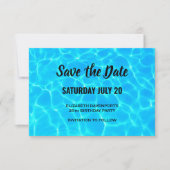 Blue Pool Water Photo Birthday Save The Date (Voorkant)