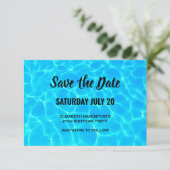 Blue Pool Water Photo Birthday Save The Date (Staand voorkant)