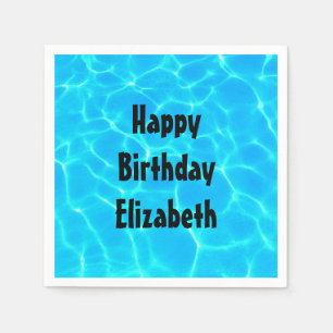 Blue Pool Water Photo Birthday Servet