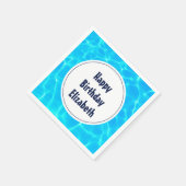 Blue Pool Water Photo Birthday Servet (Hoek)