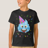 Blue Poop Funny Kinder Emoji Birthday Party T-shirt (Voorkant)
