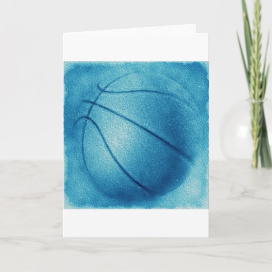Blue Pop Art Basketbal Kaart (Voorkant)